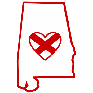 AL Heart in Alabama Sticker