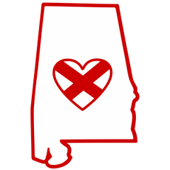 AL Heart in Alabama Sticker