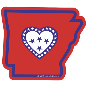 AR Heart in Arkansas Sticker