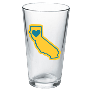 Heart In Nor Cal Pint Glass