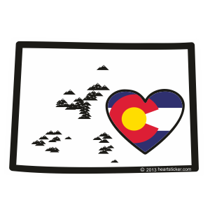 CO Heart in Colorado Sticker