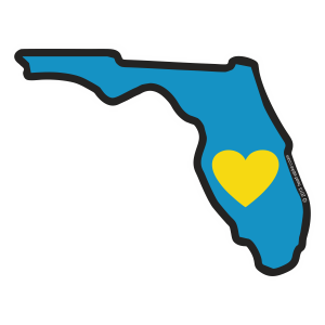 FL Heart in Florida Sticker