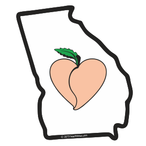 GA Heart in Georgia Sticker