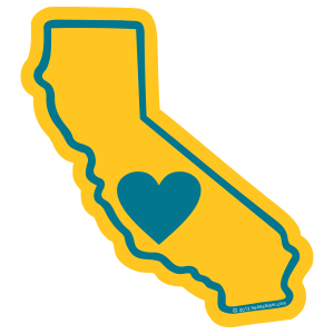 CA Heart in California (Central) Sticker