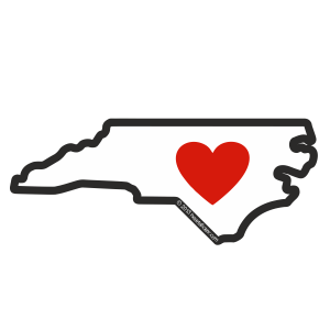 NC Heart in North Carolina Sticker