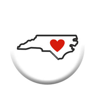 NC Heart in North Carolina Button