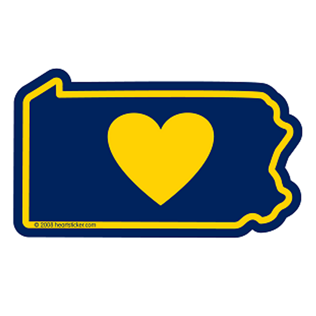 PA Heart in Pennsylvania Sticker