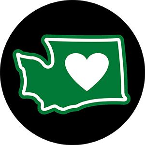 WA Heart in Washington 2.25" Magnet
