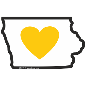 IA Heart in Iowa Sticker