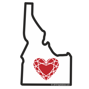 ID Heart in Idaho Sticker