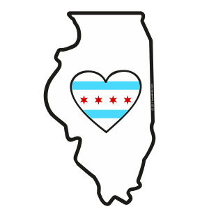 IL Heart in Illinois Sticker