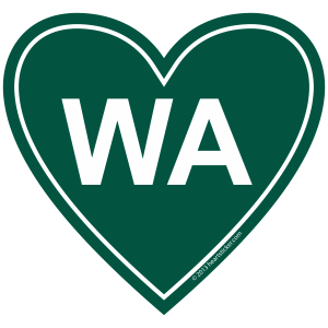 WA Love Decal Washington Sticker