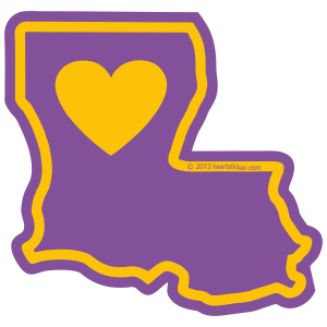 LA Heart in Louisiana Sticker