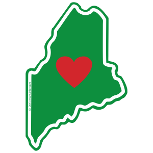 ME Heart in Maine Sticker