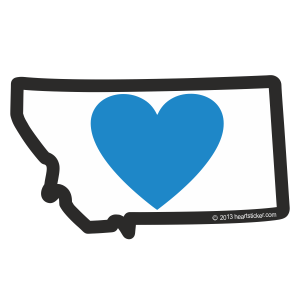 Heart In Montana Sticker Small