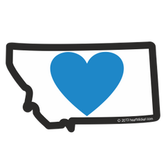 Heart In Montana Sticker Small