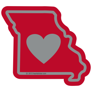 MO Heart in Missouri Sticker