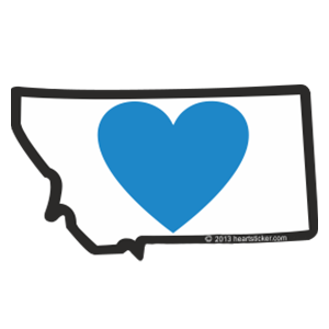 MT Heart in Montana Sticker