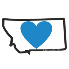 MT Heart in Montana Sticker