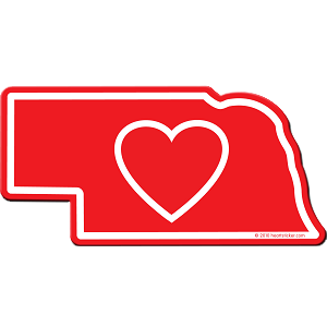 NE Heart in Nebraska Sticker