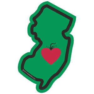 NJ Heart in New Jersey Sticker