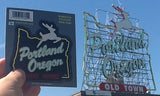 Portland Stag Sign Sticker