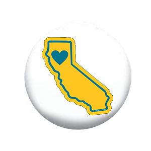 Heart in California Button