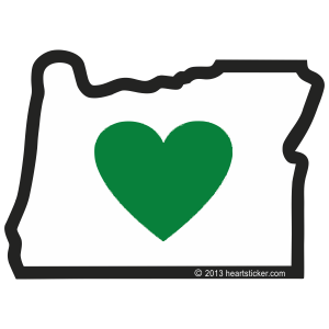 Heart In Oregon Sticker