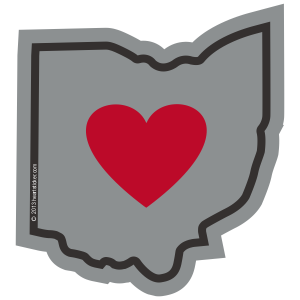 OH Heart in Ohio Sticker