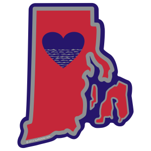 RI Heart In Rhode Island Sticker