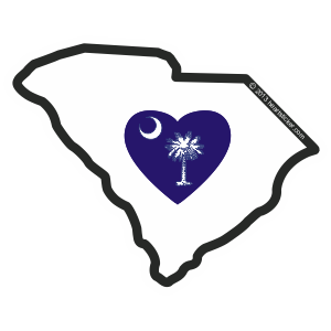 SC Heart In South Carolina Sticker