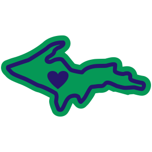 MI Heart in Michigan Upper Peninsula Sticker