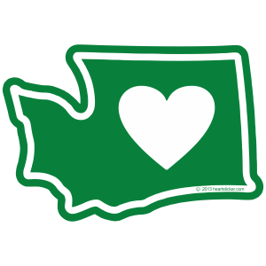 WA Heart in Washington Sticker