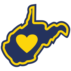 WV Heart in West Virginia Sticker