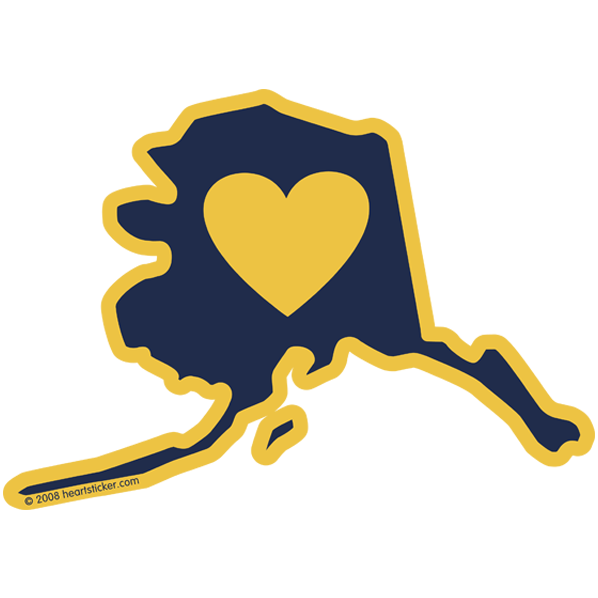 AK Heart in Alaska Sticker