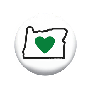 Heart in Oregon Button