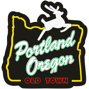 Portland Stag Sign Sticker